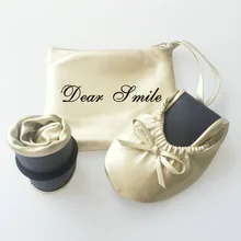 Горячая распродажа! складной балерина roll up обувь с свадебное логотип на сумка