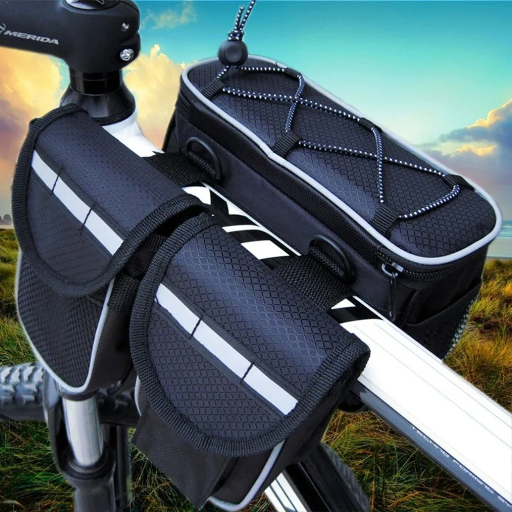 4 in 1 Outdoor MTB Road Bike Front Frame Bag Bicycle Beam Bag Bicycle
