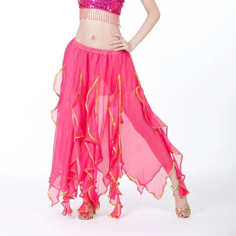 Belly Dance Costumes Ruffle Dress Lotus Long Skirt performance dress 11