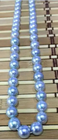 

bjc>>round silver grey pearl necklace AAA