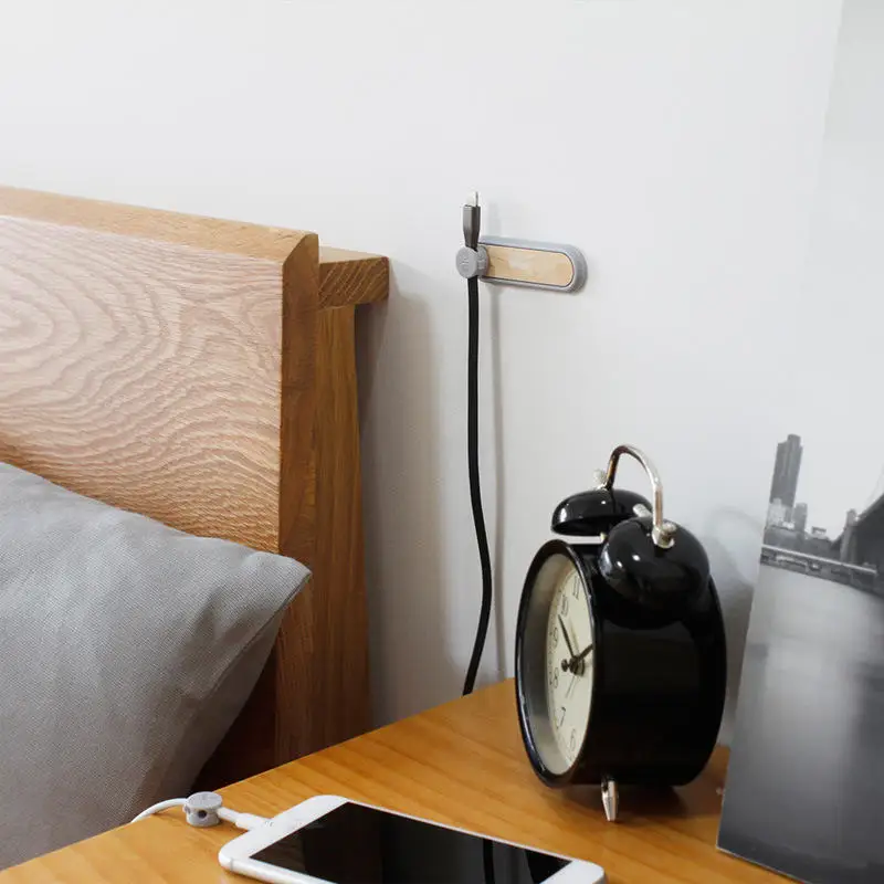  New Xiaomi Bcase TUP2 Magnetic Absorption Cable Clip Wood Texture Holder Compatibility Practical Ma - 32964871589
