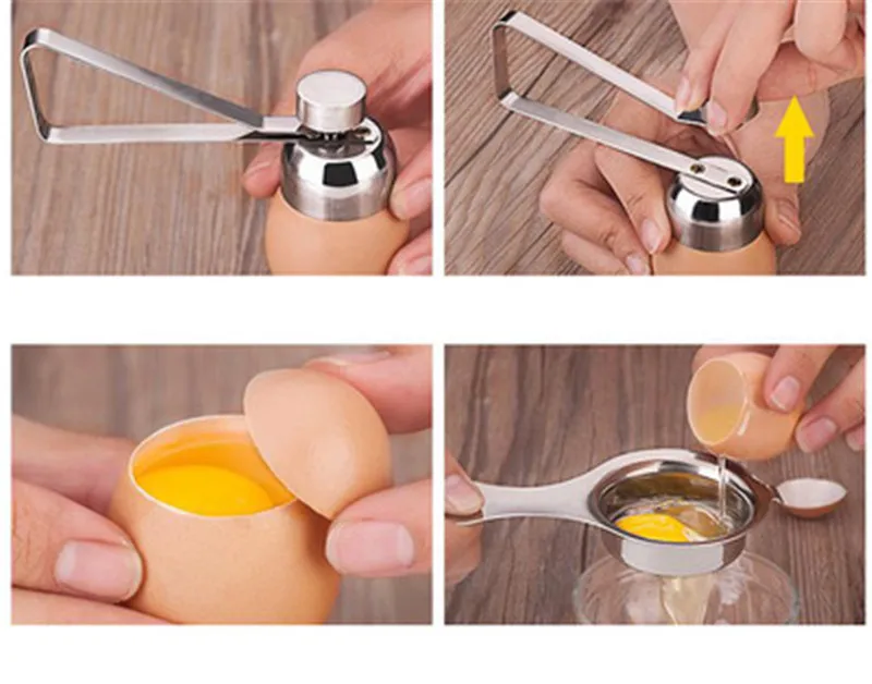 Нержавеющая сталь вареное яйцо Топпер оболочки резак молоток сырой яйцо крекер сепаратор открывалка для яиц Кухонные гаджеты