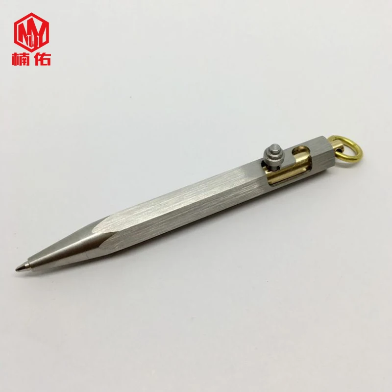 

1PC Bolt Shape Stainless Steel Hexagonal Tactical Pen Minimalist Emergency Survival EDC Pocket Tool Metal Ballpoint Pen