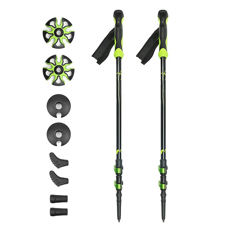 Pólos de Trekking de Pouco Bengalas de Caminhada de Acampamento de Alumínio Peso Pólos Caminhadas Muletas Telescópicas 65cm135cm 14 Esporte e Lazer