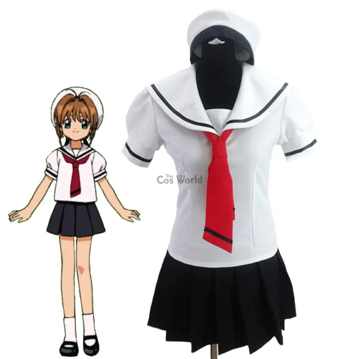 ШКОЛЬНАЯ ФОРМА Sakura Kinomoto Li Syaoran костюм моряка топ юбка платье наряд аниме костюмы