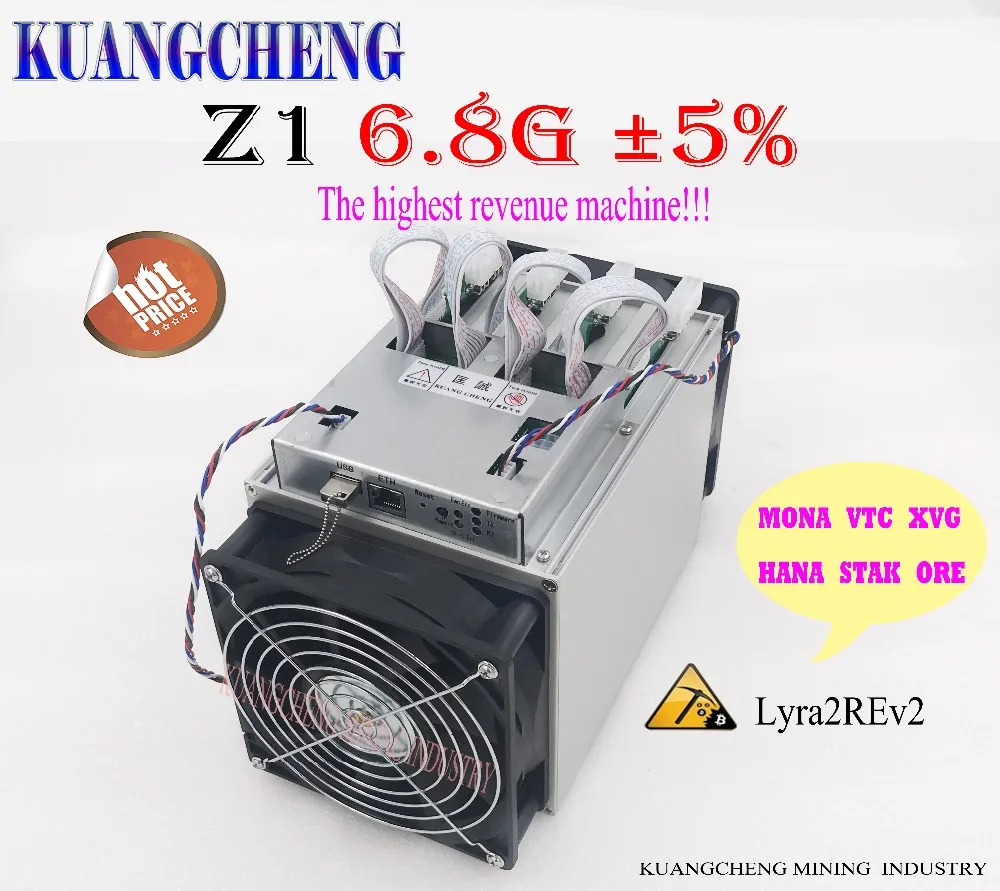Первая в мире 28nm Lyra2REv2 шахтерная микросхема Зиг Z1 6.8GH/S Lyra2REv2 Майнер заработок выше, чем у A9 S9 Z9MINI M3