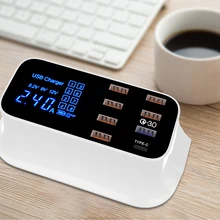 Быстрая зарядка 3,0 Смарт Тип usb C Зарядное устройство станция светодиодный Дисплей быстрой зарядки для мобильного телефона зарядное устройство usb для планшета для iPhone samsung адаптер