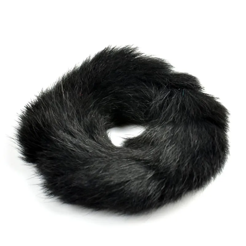 1PX кроличий мех эластичная резинка для волос с помпоном из шерсти пони крепление растяжки тыловой мачты
