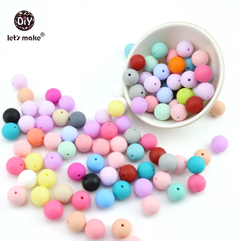 

Let's make Baby Teether 15mm 30pc Perle Silicone Round Beads Stretchy DIY Teether Oral Care Necklaces Shower Gift Teething Toys