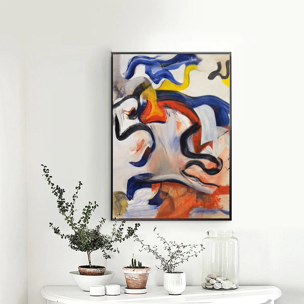 

Unframed Canvas Print Painting Poster of Untitled V,The World Famous Abstract Painting by Willem de Kooning.Wall Picture LZ546