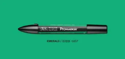 Winsor& Newton ProMarkers двойной наконечник графический маркер зеленый цвет тон профессиональные ручки для дизайна - Цвет: emerald