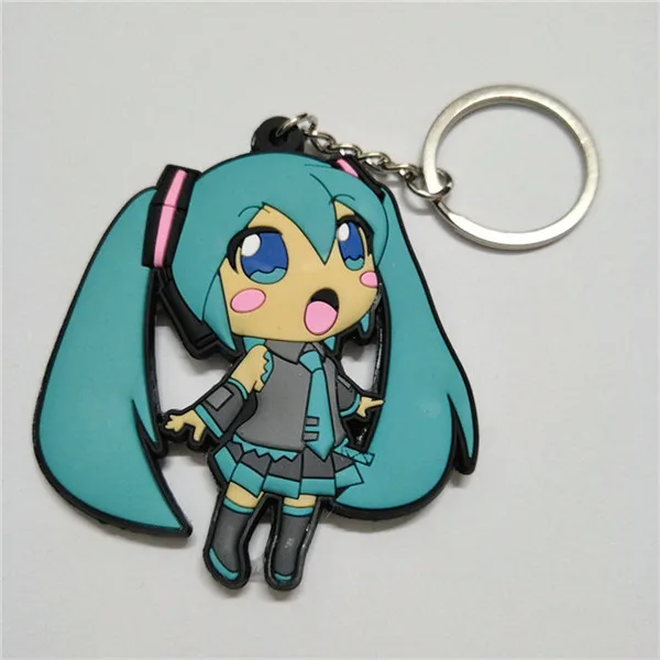 Anime Hatsune Miku PVC Keychain Figures Toys Key Bag Pendants Keyring Cosplay Dolls 10pcslot (7)