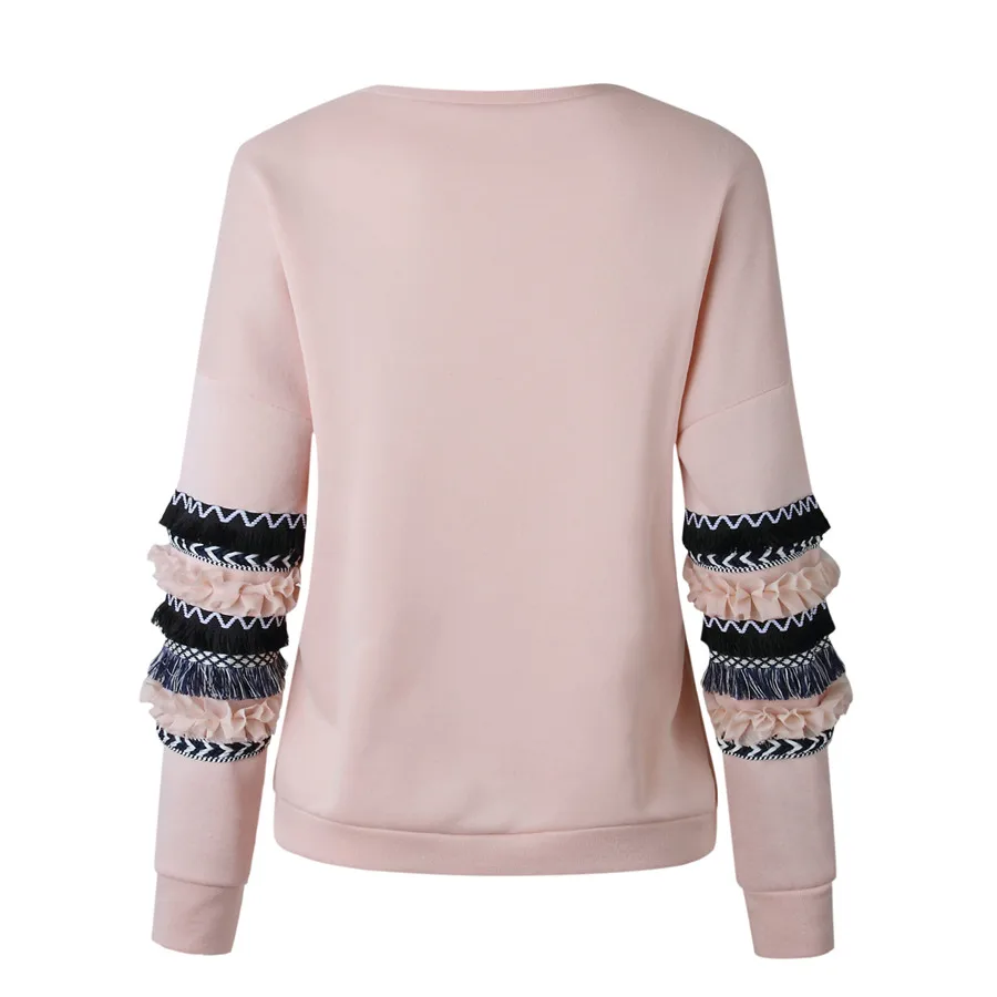 Gladiolus 2018 Autumn Winter Sweatshirt Women O-Neck Long Sleeve Patchwork Printed Loose Casual Hoodie Women Fashion Tracksuit (11)