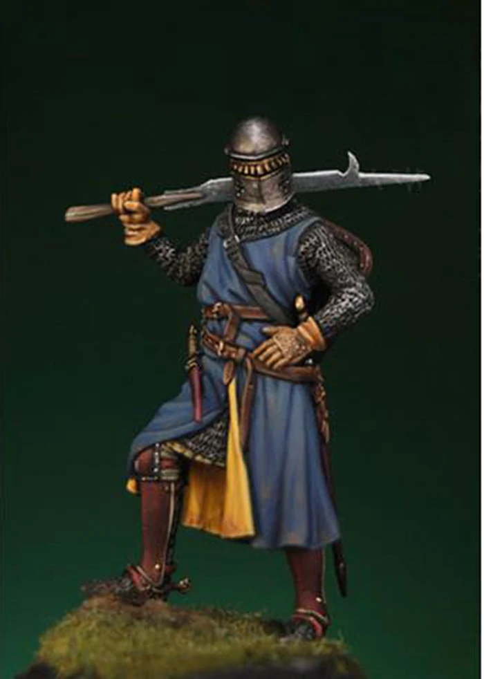 

Assembly Unpainted Scale 1/32 54mm Medieval Knight standing 54mm Historical toy Resin Model Miniature Kit