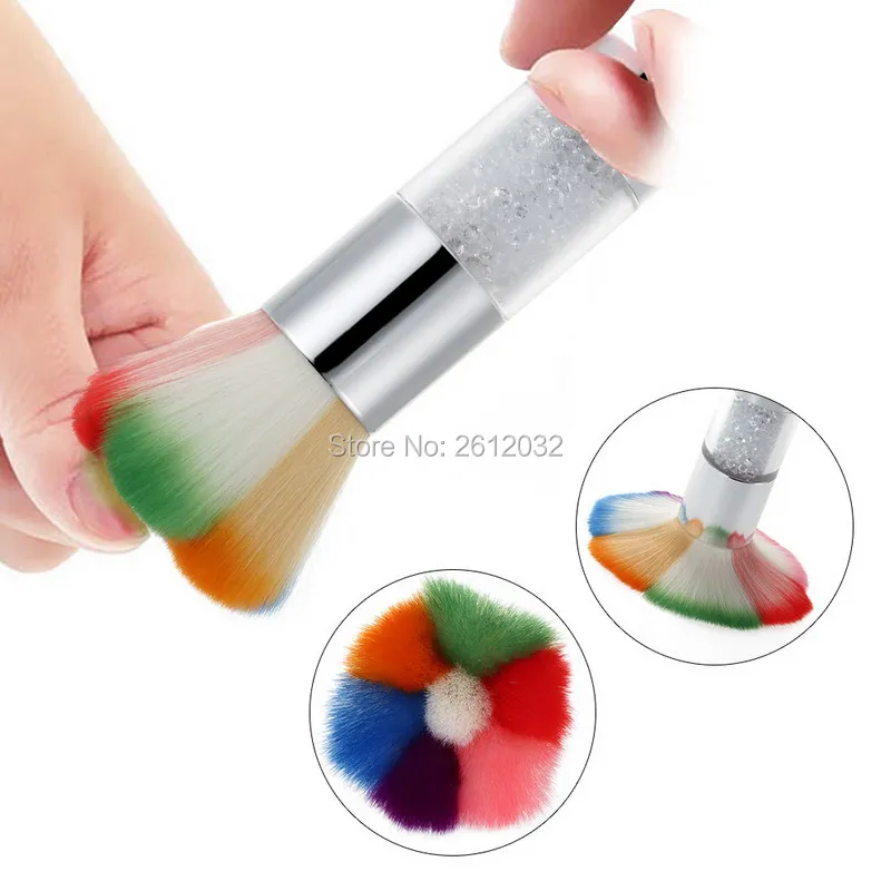 Colorful Nail Dust Brushes Acrylic&UV Nail Gel Powder Nail Art Dust