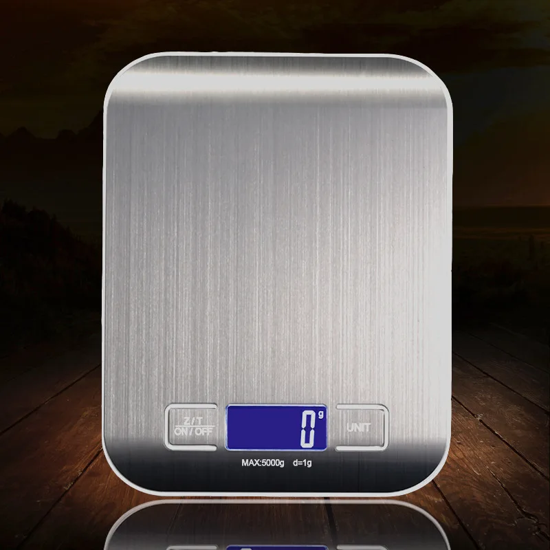 5 кг/1 г электронные кухонные весы из нержавеющей стали с цифровым ЖК-дисплеем, весы для приготовления приправ, инструменты для измерения конверсии - Цвет: Silver