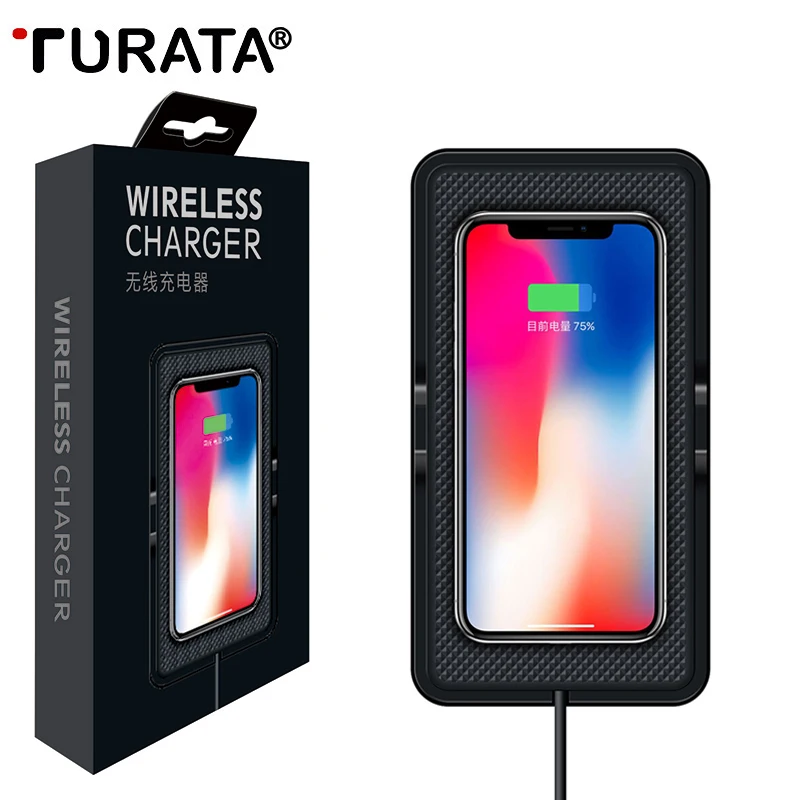 TURATA Qi Беспроводное Автомобильное зарядное устройство для Samsung S8 Plus держатель приборной панели держатель нескользящий Силиконовый Универса... TURATA Qi Беспроводное Автомобильное зарядное устройство для Samsung S8 Plus держатель приборной панели держатель нескользящий Силиконовый Универса...
