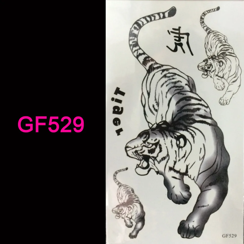 072 Tongmenggf529tiger 3d Tatouage Flash Tatouages Femmes Bras Temporaire Tatouage Corps Art Autocollant Produits Sexuels Tatouage Bod In