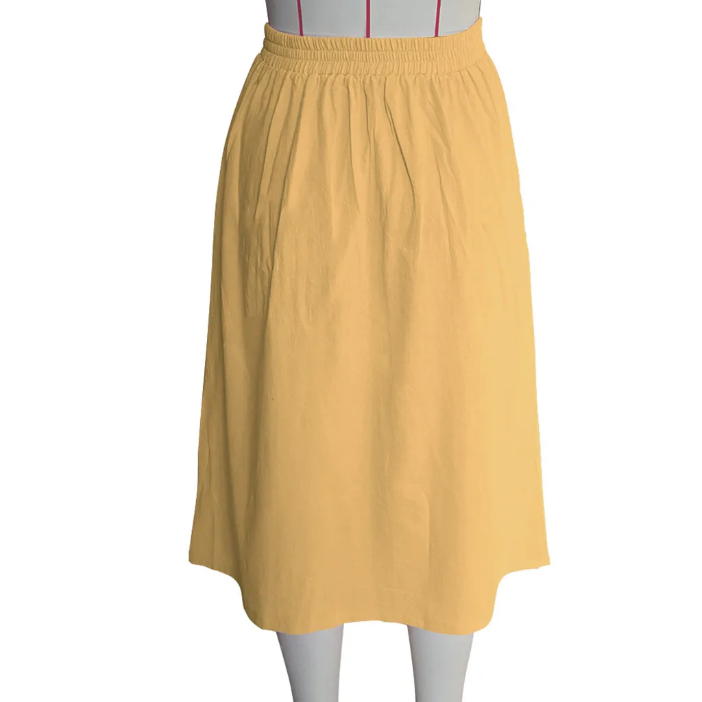 SAGACE для женщин юбка мода леди с высокой талией сексуальная повседневное Кнопка бедра с карманом длинная faldas mujer moda 2019 409