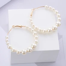 Элегантные стильные популярные женские жемчужные серьги, круглые ювелирные изделия, серьги для девочек на день рождения