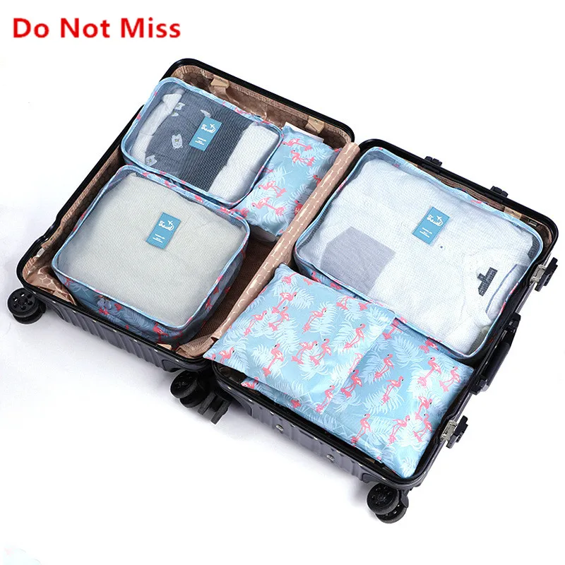 

Do Not Miss New 6Pcs/set Luggage Organizer Packing Cube Women Men Travel Mesh Bag Storage Clothing Cosmetics Travel Accessories