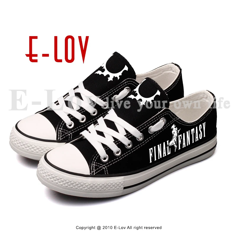 

E-LOV Fantasy Customized Canvas Shoes Hip Hop Street Style Printed Game Fans Casual Flat Shoe Espadrilles For Women