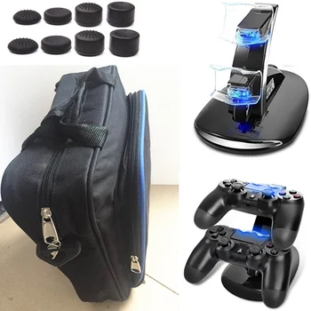 

PS4 Slim PS4 Console Game Bag Travel Storage Carry Case Protector Shell Handbag+Dual Charger Station for PS4 Slim Playstation 4