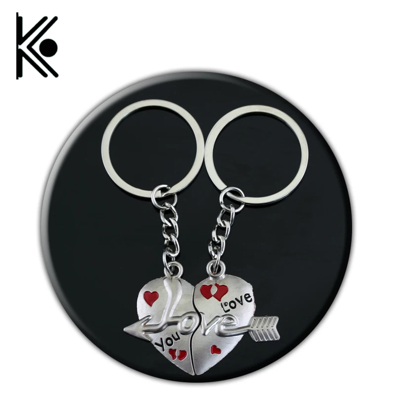 

Couple Keychains I LOVE YOU Heart Keychain Ring Key Chain Lover Romantic Valentine's Day Gift Puzzle Keychain chaveiro llaveros