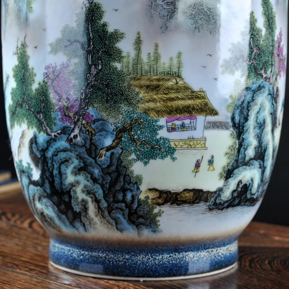 Керамика Jingdezhen обожженная в печи пастели пейзажная живопись китайское украшение