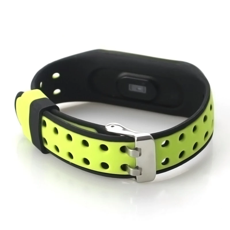 Wristband For Xiaomi Band 3 and 4 Silicone Replaceable Strap Xiomi Xaiomi Xiami Xaomi Mi Xaiomy Bracelet Man Women - Цвет: Green Black