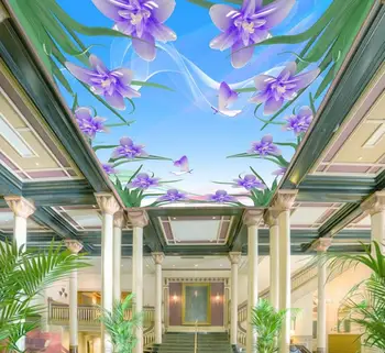 

custom photo 3d ceiling murals Jade carving flowers 3d ceiling wallpaper for bathroom ceiling 3d wallpapers for wall