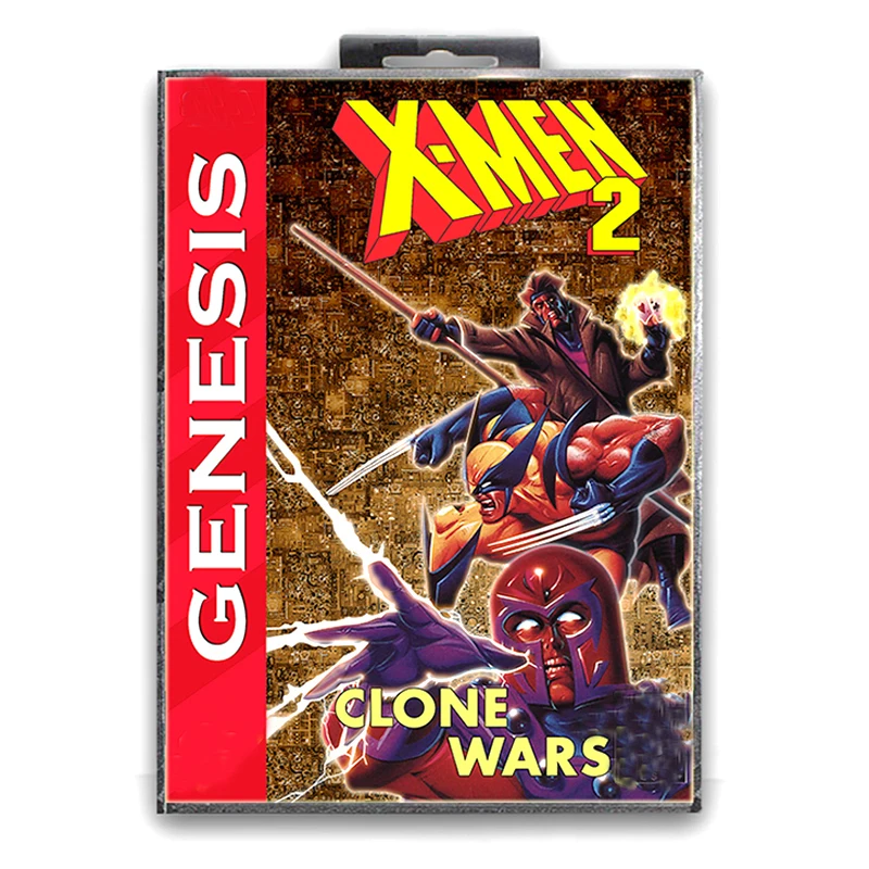 X-men 2 Clone Wars с коробкой для 16-битной игровой карты Sega MD Mega Drive видеоконсоли Genesis |