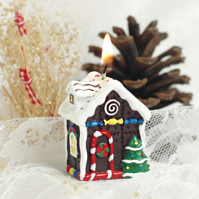 

Christmas Candle Biscuits House Scented Candles Christmas Tree Christmas Decorations for Home Birthday Candles for Cake