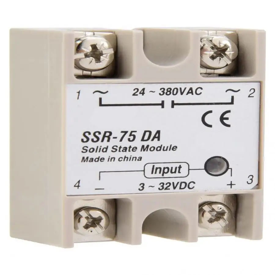 DC AC твердотельное реле SSR 75DA 75A от 3 до 32 В постоянного тока 24 380 переменного