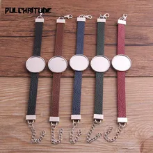  1pcs PU Bangles Base Setting Cuff Blank Trays Brazel Fit 25mm Glass Cameo Dome Cabochon DIY Bracelet Jewelry Making P6708 