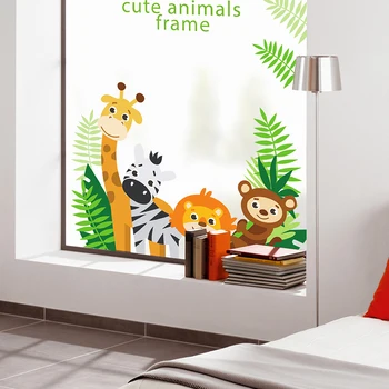

Support Custom Size Decorative Glass Window Film Privacy Static Cling No Glue Stickers Zoo Home Decor Child Room XK31