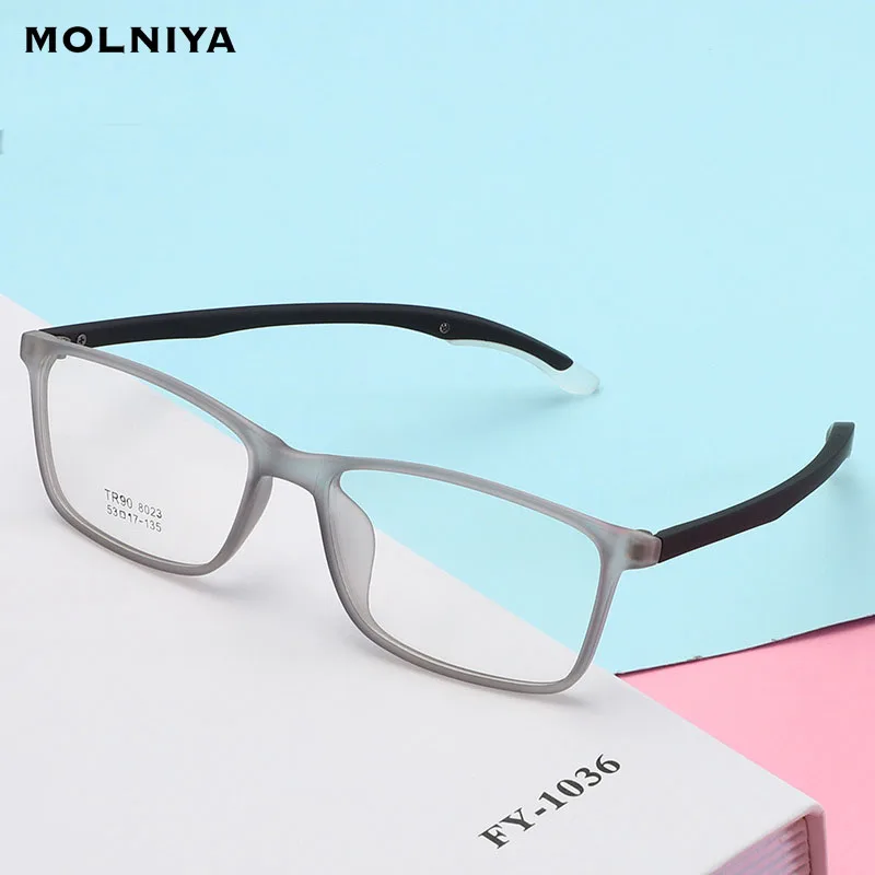 

New TR90 Men Simple Square Myopia Transparent Glasses Mirror Frame Women Ultralight Eyeglasses Prescription Spectacles Frame