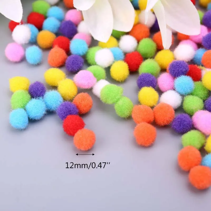 1000 шт мягкие круглые пушистые Помпоны разноцветные помпоны 10 мм для рукоделия