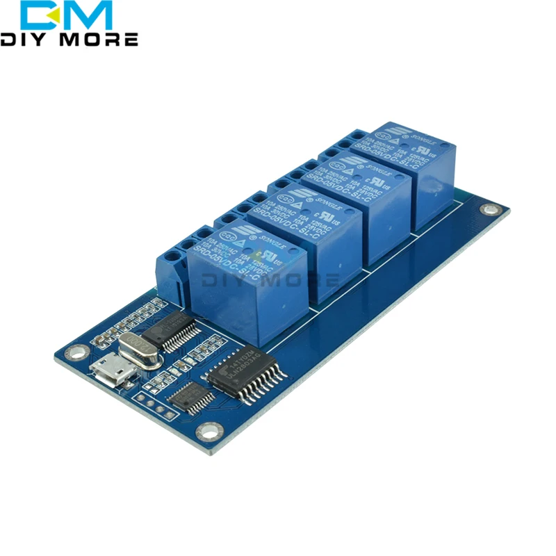 

MICRO USB 5V 4-Channel Relay Module USB Control Relay Module Serial port