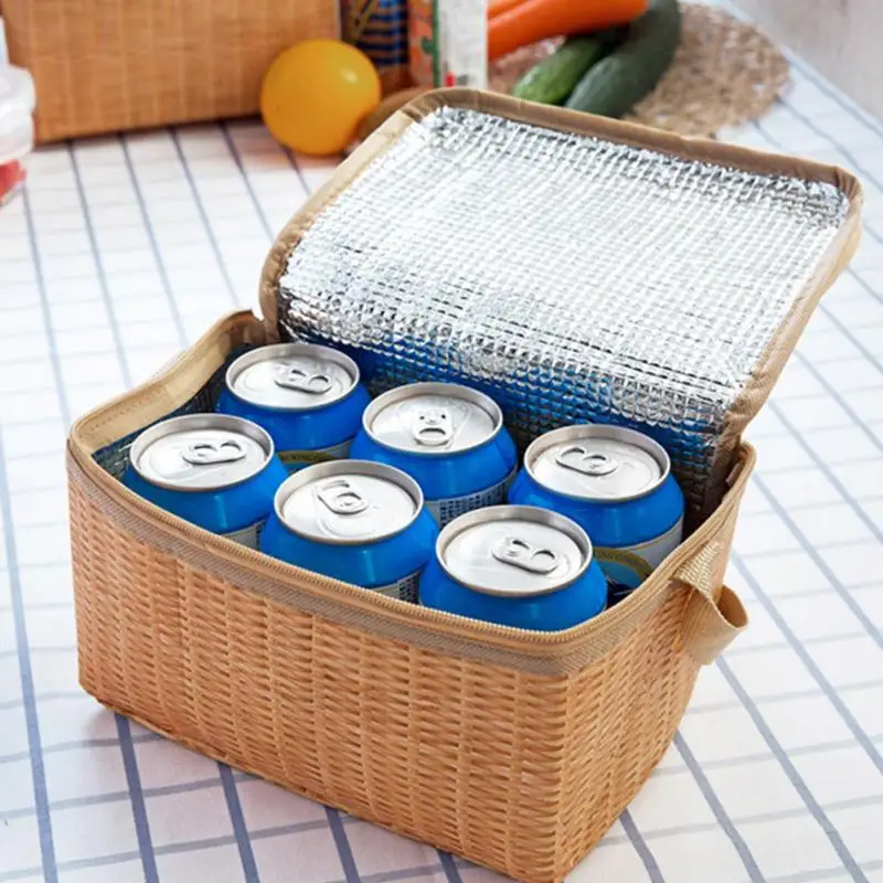 Открытый Портативный изолированный ящик для пикника Водонепроницаемый тепловой тканый большой емкости мешок для кемпинга изоляционный ящик для хранения пищи#1121