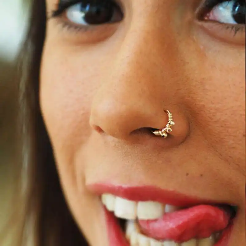 15MM Big Nose Ring Handmade Piercing Jewelry Gold Filled 925 Silver Vintage Ring Septum Hoop