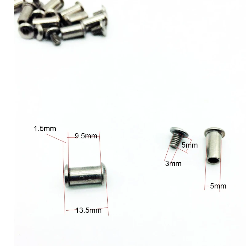 Заклепка для рукоятки ножа Шестигранная розетка круглая головка нож гвоздь гайки нержавеющая сталь нож заклепки