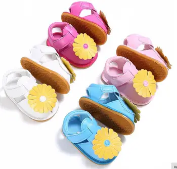 

Sweetly Big sun Flower Pu leather Baby sandals toddler Girls and Boys summer Baby shoes Sneakers Antiskid shoes 0-18 M