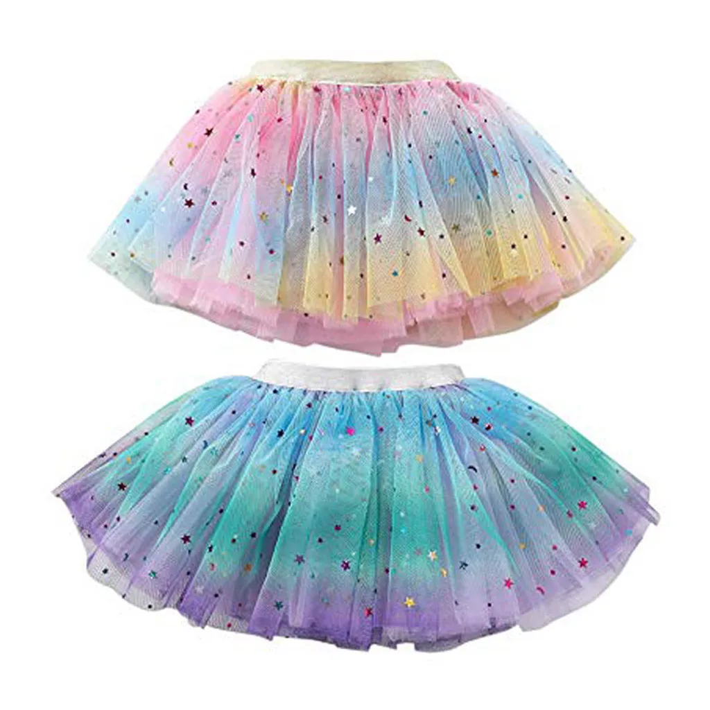 

Rainbow princess dress cute girl mesh Todder Kid Girl Petticoat Rainbow Pettiskirt Bowknot Tutu Tullue Dancewear F4