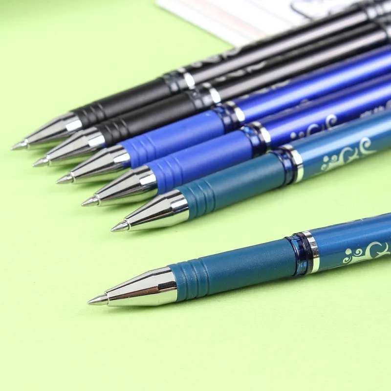 12pcs/lot Erasable Pen for School Blue Black Ink Blue Magic 0.5gel Pen