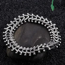 TrustyLan, винтажный мужской браслет из нержавеющей стали с v-образным вырезом ручной работы, ширина 15 мм, мужские браслеты, мужские ювелирные изделия, Прямая поставка