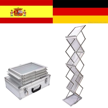 

1 Set A4 Display Stand Aluminum Alloy stand Data Frame Brochure Stand without briefcase (For A4 size graphic)