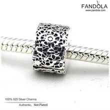Аутентичные Подвески из стерлингового серебра 925 пробы, слои кружевных шармы, бусины для изготовления ювелирных изделий Подходит для оригинальных шармов браслет Berloque