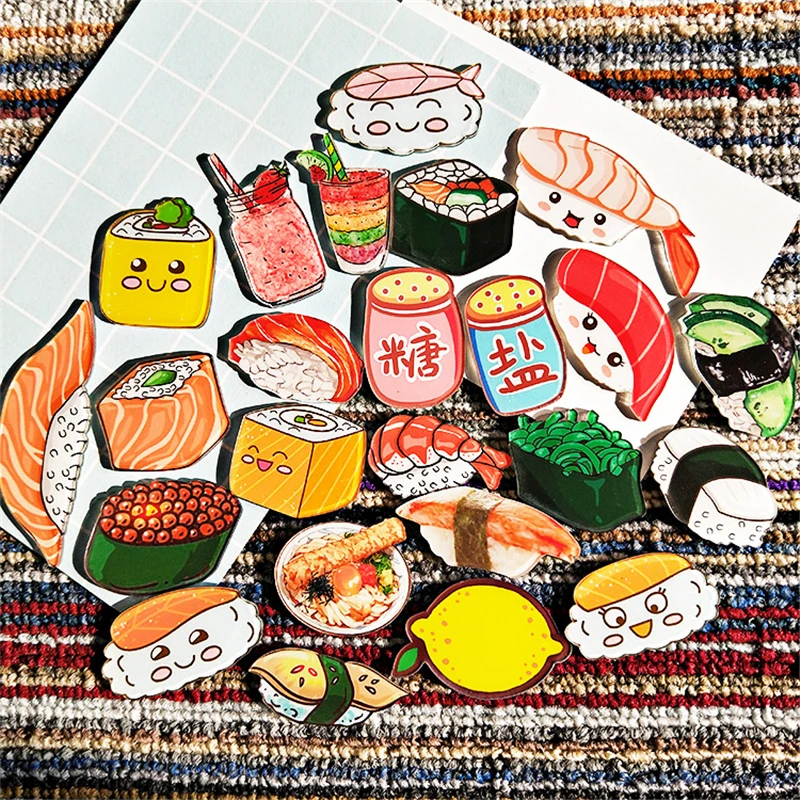 10 шт. Maxisin акриловый мультфильм еда суши фрукты значки на значках на булавке Kawaii значок булавка На брошь для рюкзака для одежды
