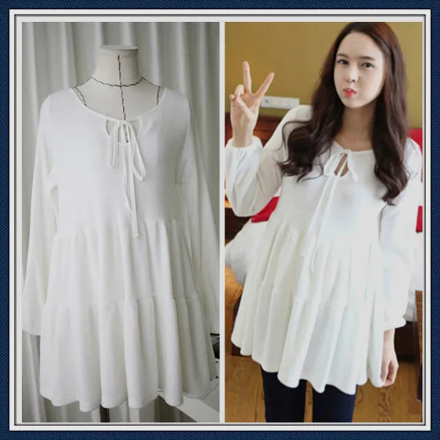 white maternity sweater dress